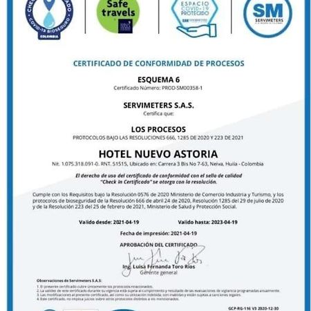 Hotel Nuevo Astoria Neiva  Exteriör bild